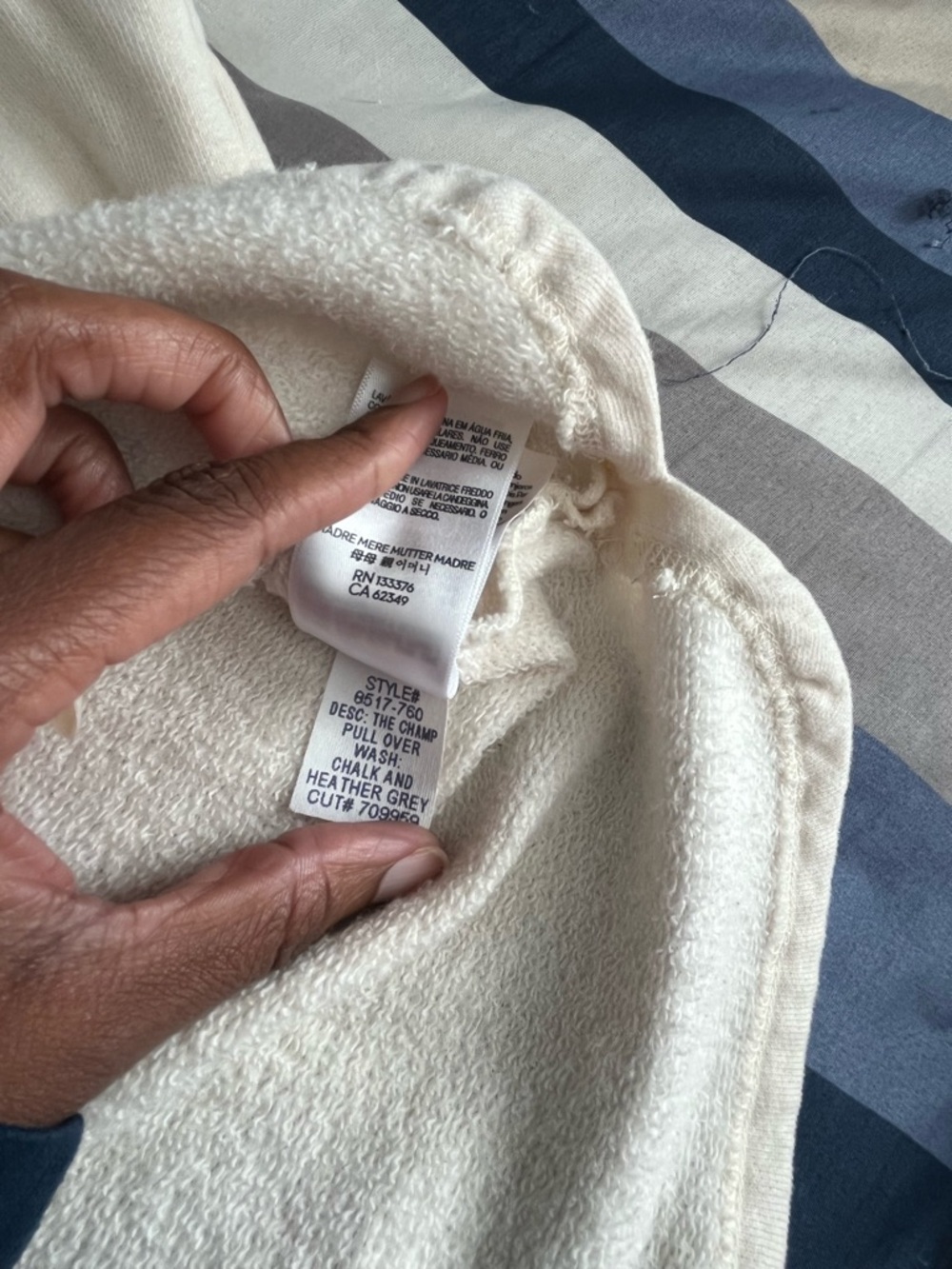 VGUC - MOTHER - The Champ Pull Over - Chalk and Heather Grey - Sz Medium - Picture 6 of 16